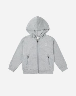 Zip-Up Tech Hoodie || Heathered Dusty Blue