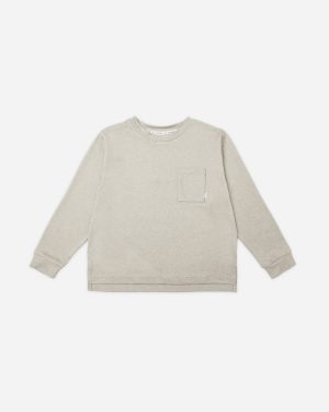 Long Sleeve Pocket Tee || Heathered Stone