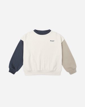 Relaxed Sweatshirt || Navy Color Block