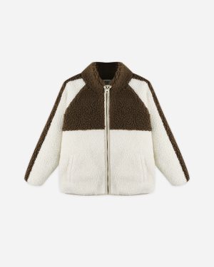 Sherpa Trails Jacket || Brown Color Block