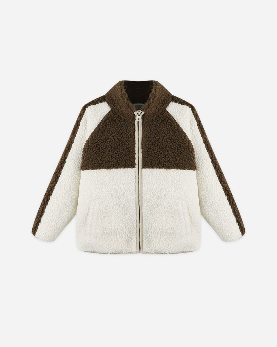 Sherpa Trails Jacket || Brown Color Block