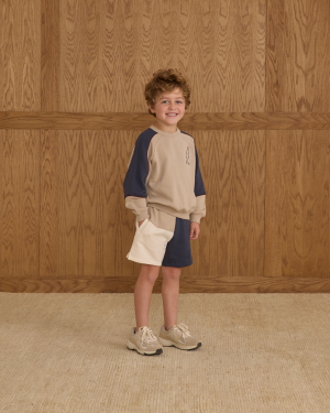 Boxing Short || Navy Color Block