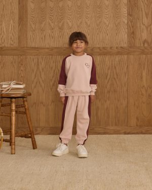 Paneled Sweatpant || Blush