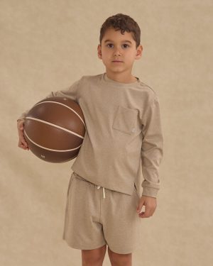 Oceanside Tech Short || Heathered Stone