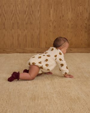 Long Sleeve Bubble Romper || Golden Apples