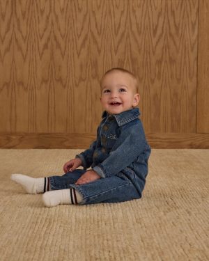 Collared Baby Jumpsuit || Indigo Denim