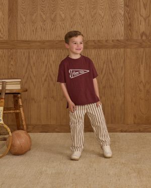 Relaxed Cargo Pant || Burgundy Pinstripe