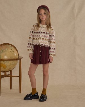 Ribbed Socks || Golden. Burgundy