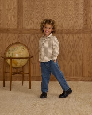 Collared Long Sleeve Shirt || Golden Stripe