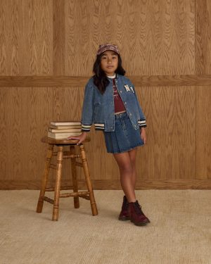 Pleated Denim Skirt || Indigo Denim