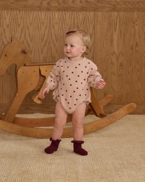 Spongey Knit Romper || Polka Dots