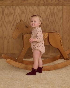 Spongey Knit Romper || Polka Dots