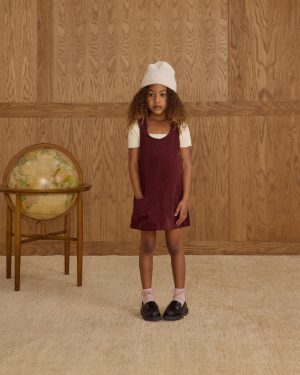 Odette Overall Dress || Burgundy