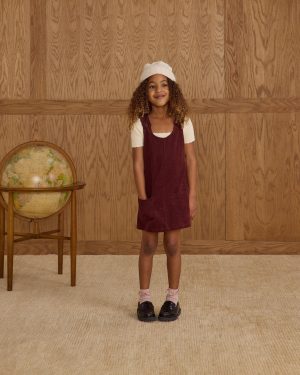 Odette Overall Dress || Burgundy
