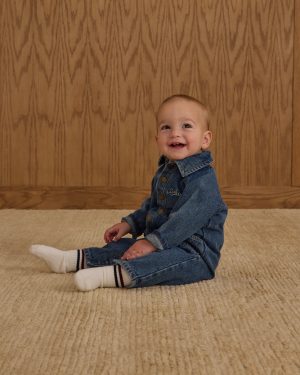 Stripe Socks. 2-pack || Ivory. Navy