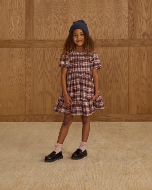 India Dress || Burgundy Plaid
