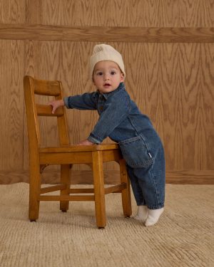 Collared Baby Jumpsuit || Indigo Denim