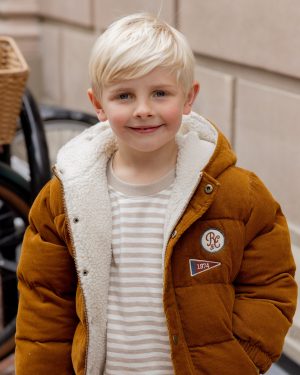 Cord Puffer Jacket || Golden