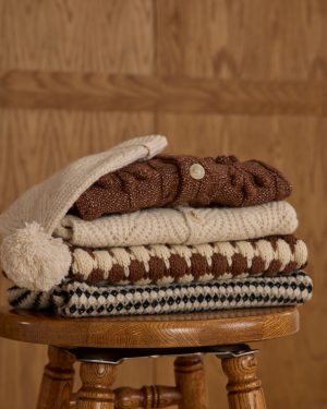 Bubble Knit Cardigan || Brown Stripe