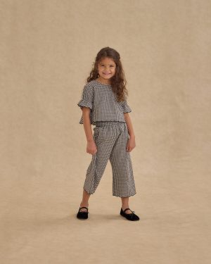 Wide Leg Pant || Black Gingham