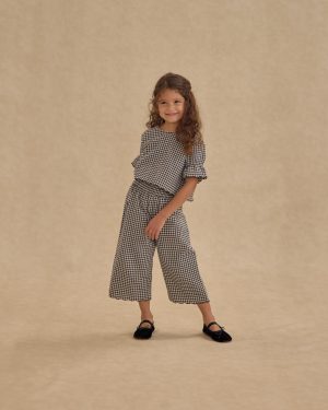 Wide Leg Pant || Black Gingham