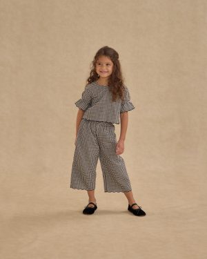 Wide Leg Pant || Black Gingham