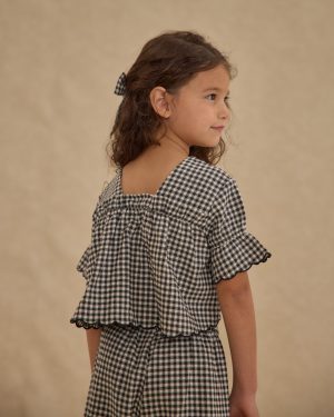 Francie Blouse || Black Gingham