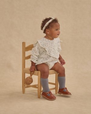 Baby Bow Headband || Blue Vines