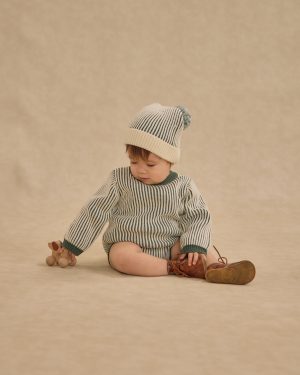 Haywood Romper || Green Stripe