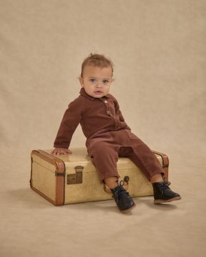 Collared Baby Jumpsuit || Brown