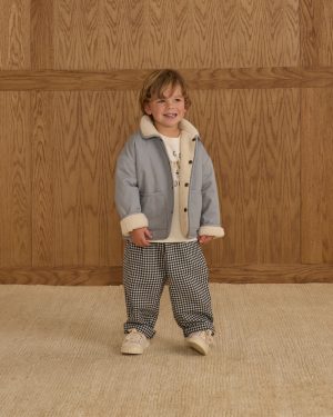 Quilted Winter Coat || Dusty Blue