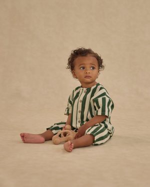 Hayes Jumpsuit || Green Stripe