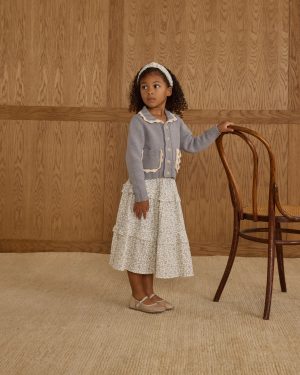 Scallop Cardigan || Dusty Blue