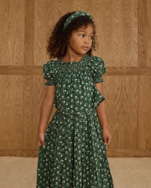 Padded Headband || Green Ditsy