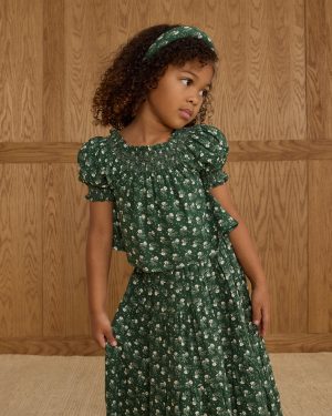 Ada Blouse || Green Ditsy