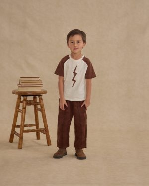 Corduroy Baggy Pant || Brown Plaid