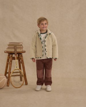 Quilted Winter Coat || Green Stripe