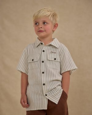 Collared Shirt || Railroad Stripe