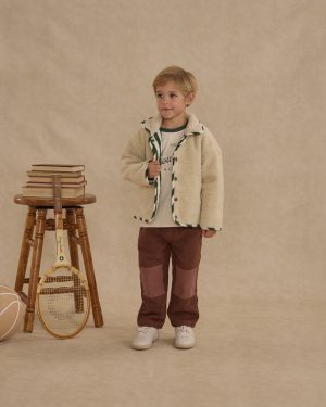 Quilted Winter Coat || Green Stripe