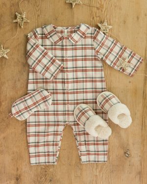 Baby Pajama Romper || Holiday Flannel