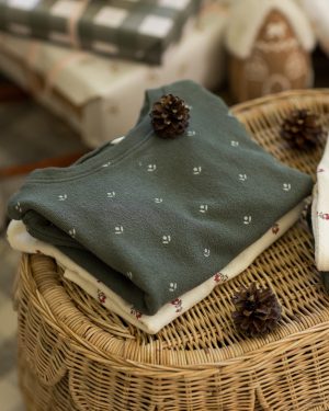 Spongey Knit Set || Evergreen Ditsy