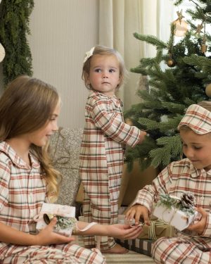 Baby Pajama Romper || Holiday Flannel