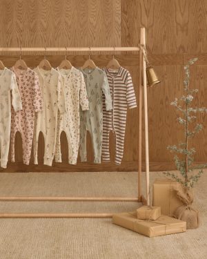 Organic Long John Pajamas || Holiday Stripe