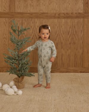 Organic Long John Pajamas || Trees