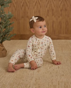 Organic Long John Pajamas || Festive
