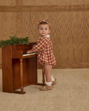 Heidi Romper || Red Plaid