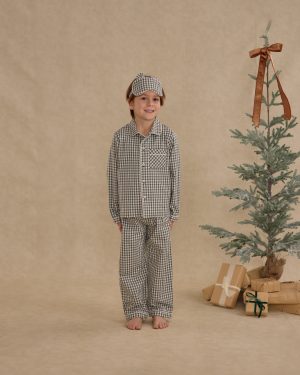Long Sleeve Pajamas || Evergreen Gingham
