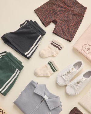 Stripe Socks. Set of 2 || Brown + Green Stripe