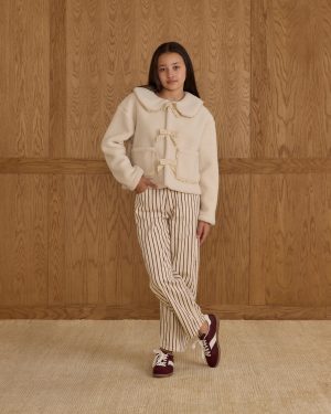 Shearling Collared Coat || Natural