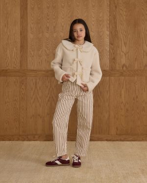 Shearling Collared Coat || Natural